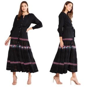 MISA LOS ANGELES Delfina Embroidered Floral Maxi Dress